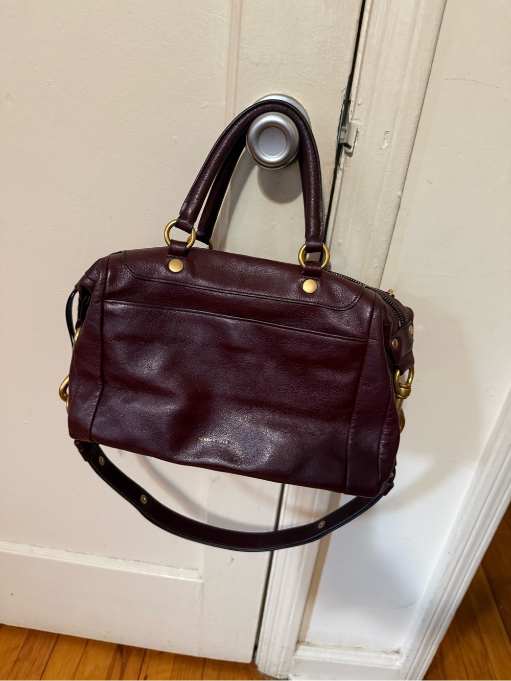 Rebecca Minkoff Burgundy Leather Bag with Gold Hardware - Picture 2 of 8